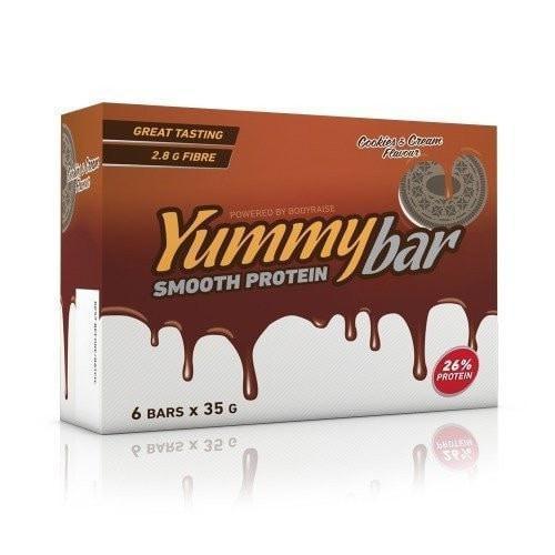 Bodyraise Energy & Endurance Cookies and Cream 6 x Yummy Bar Smooth Protein 35 g
