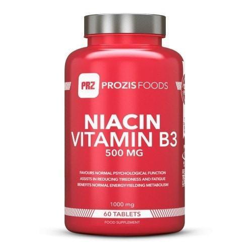 Prozis Foods well being Niacin Vitamin B3 500 mg 60 tabs